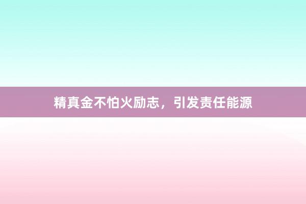 精真金不怕火励志,引发责任能源